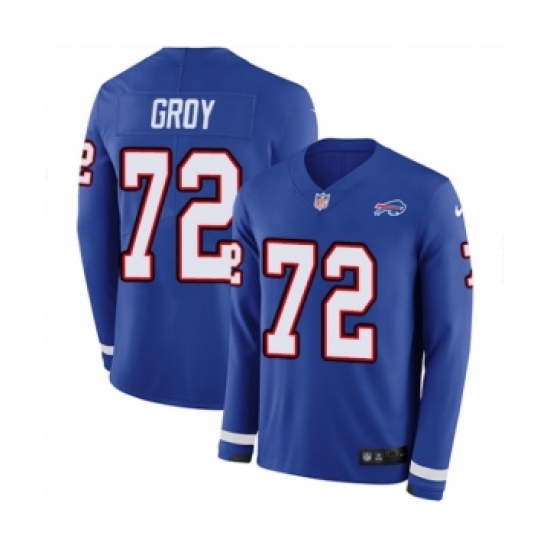 Youth Nike Buffalo Bills 72 Ryan Groy Limited Royal Blue Therma Long Sleeve NFL Jersey