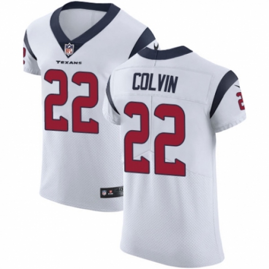 Men's Nike Houston Texans 22 Aaron Colvin White Vapor Untouchable Elite Player NFL Jersey