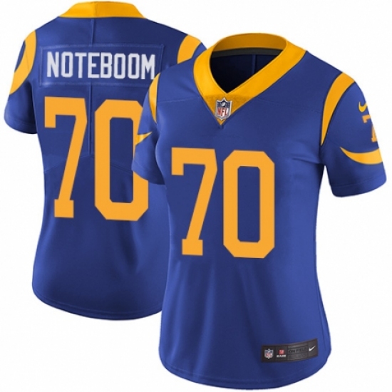 Women's Nike Los Angeles Rams 70 Joseph Noteboom Royal Blue Alternate Vapor Untouchable Limited Player NFL Jersey