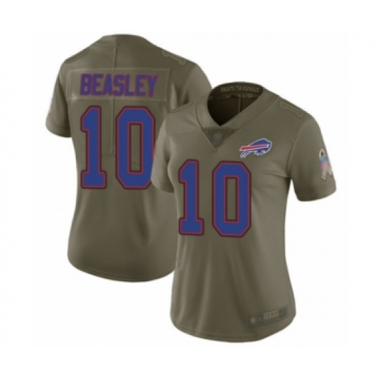 Women's Buffalo Bills 10 Cole Beasley Limited Olive 2017 Salute to Service Football Jersey