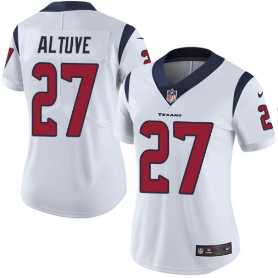 Women's Nike Houston Texans 27 Jose Altuve Elite White NFL Jersey