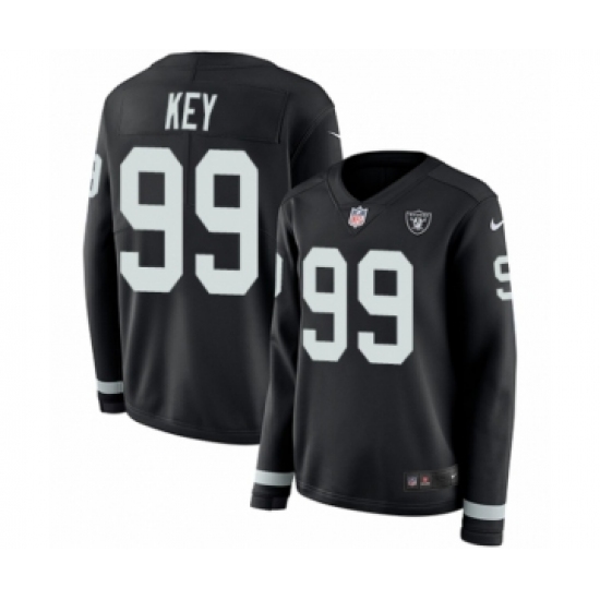 Women's Nike Oakland Raiders 99 Arden Key Limited Black Therma Long Sleeve NFL Jersey