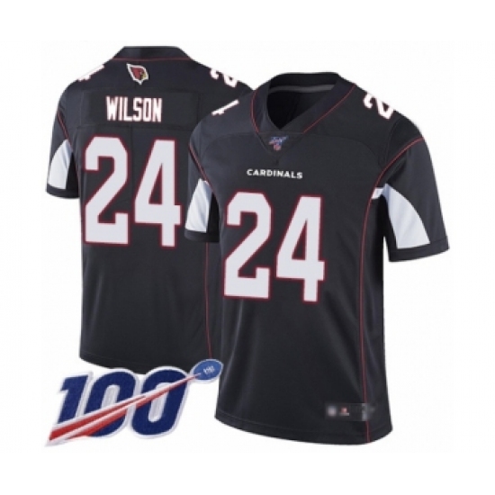 Men's Arizona Cardinals 24 Adrian Wilson Black Alternate Vapor Untouchable Limited Player 100th Season Football Jersey