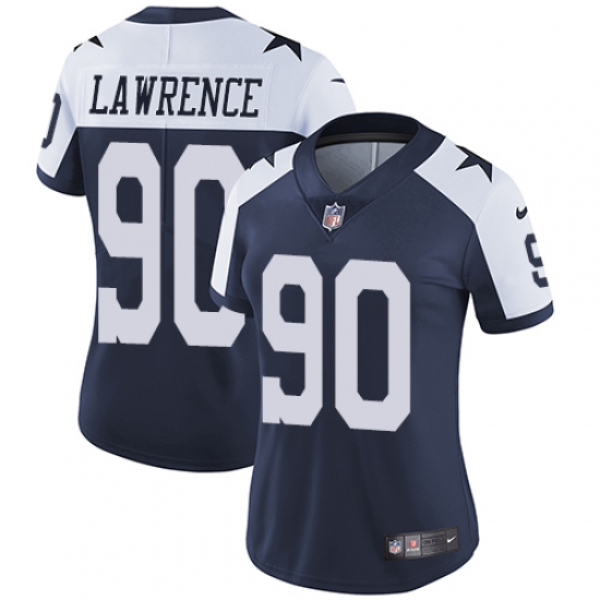 Women's Nike Dallas Cowboys 90 Demarcus Lawrence Elite Navy Blue Throwback Alternate NFL Jersey