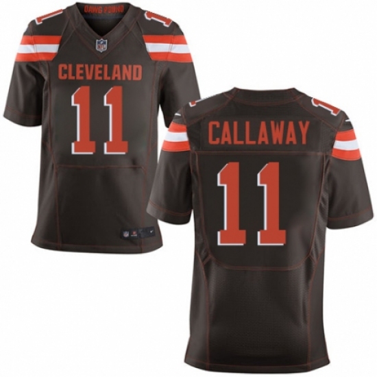 Men's Nike Cleveland Browns 11 Antonio Callaway Elite Brown Team Color NFL Jersey