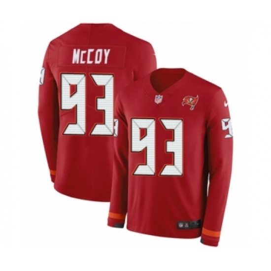 Men's Nike Tampa Bay Buccaneers 93 Gerald McCoy Limited Red Therma Long Sleeve NFL Jersey