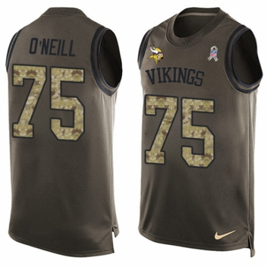 Men's Nike Minnesota Vikings 75 Brian O'Neill Limited Green Salute to Service Tank Top NFL Jersey