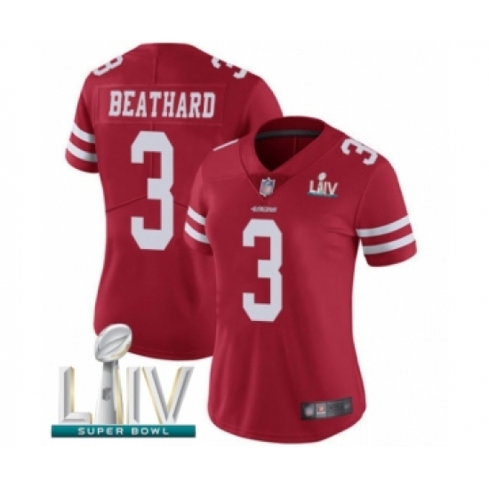 Women's San Francisco 49ers 3 C. J. Beathard Red Team Color Vapor Untouchable Limited Player Super Bowl LIV Bound Football Jersey