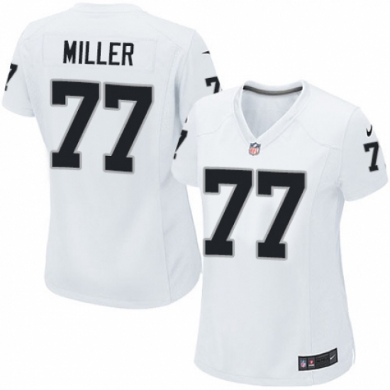Women's Nike Oakland Raiders 77 Kolton Miller White Vapor Untouchable Elite Player NFL Jersey