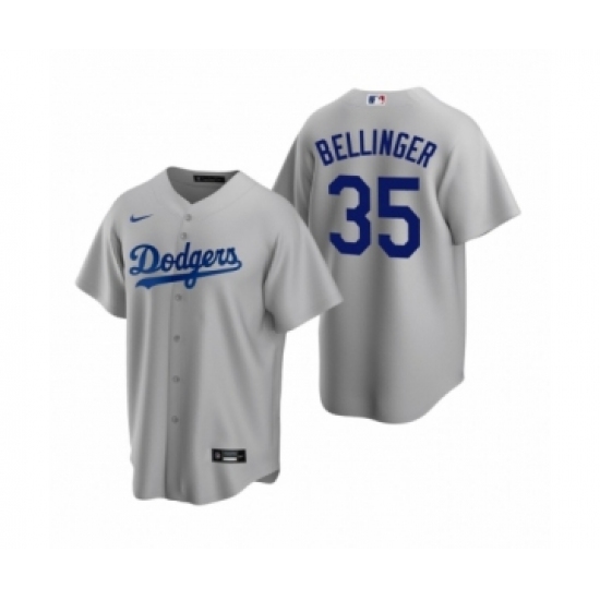 Men's Los Angeles Dodgers 35 Cody Bellinger Nike Gray Replica Alternate Jersey