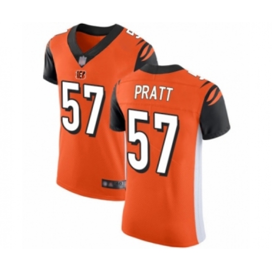 Men's Cincinnati Bengals 57 Germaine Pratt Orange Alternate Vapor Untouchable Elite Player Football Jersey