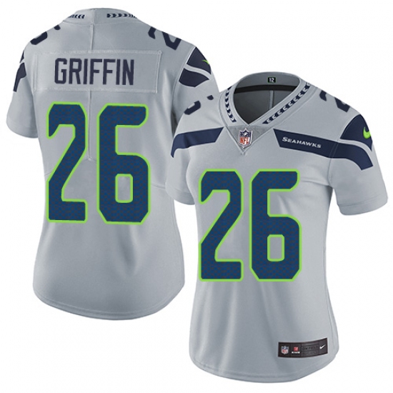 Women's Nike Seattle Seahawks 26 Shaquill Griffin Grey Alternate Vapor Untouchable Limited Player NFL Jersey