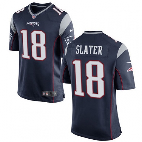 Men's Nike New England Patriots 18 Matthew Slater Game Navy Blue Team Color NFL Jersey