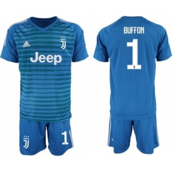 Juventus 1 Buffon Blue Goalkeeper Soccer Club Jersey