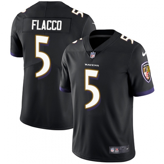 Youth Nike Baltimore Ravens 5 Joe Flacco Elite Black Alternate NFL Jersey