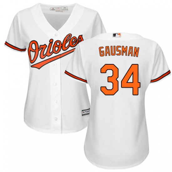 Women's Majestic Baltimore Orioles 34 Kevin Gausman Authentic White Home Cool Base MLB Jersey