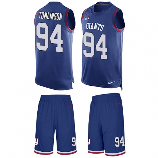Men's Nike New York Giants 94 Dalvin Tomlinson Limited Royal Blue Tank Top Suit NFL Jersey