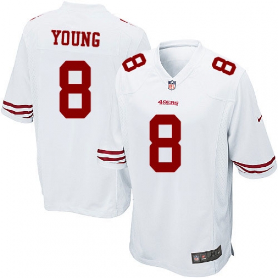 Men's Nike San Francisco 49ers 8 Steve Young Game White NFL Jersey