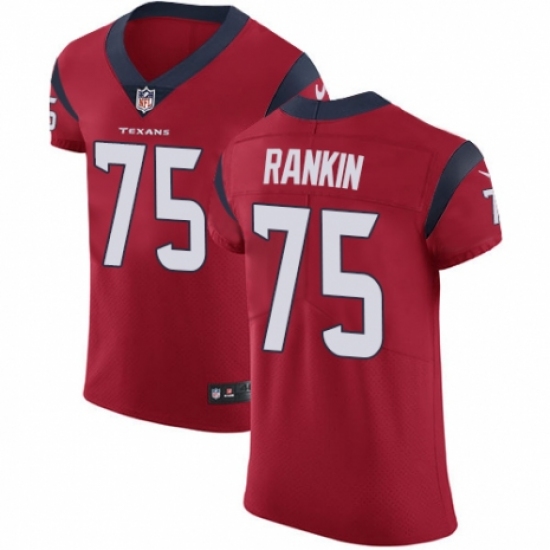 Men's Nike Houston Texans 75 Martinas Rankin Red Alternate Vapor Untouchable Elite Player NFL Jersey