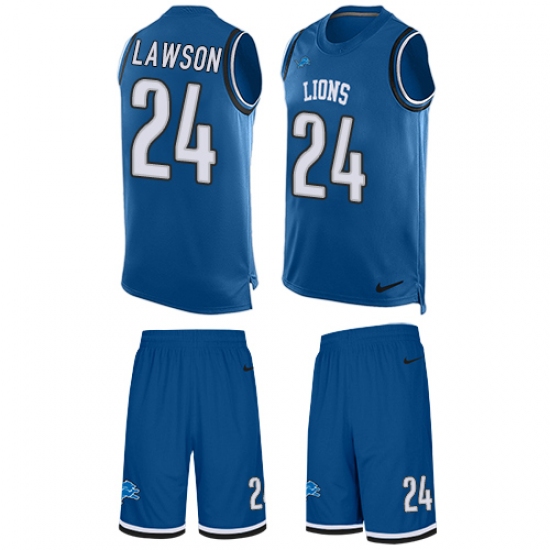Men's Nike Detroit Lions 24 Nevin Lawson Limited Light Blue Tank Top Suit NFL Jersey