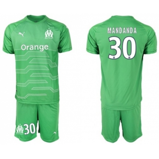 Marseille 30 Mandanda Green Goalkeeper Soccer Club Jersey
