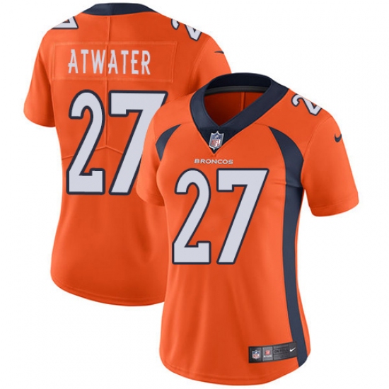 Women's Nike Denver Broncos 27 Steve Atwater Orange Team Color Vapor Untouchable Limited Player NFL Jersey