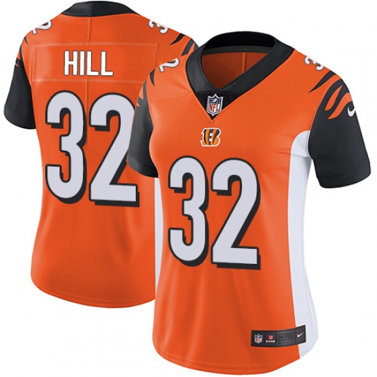 Women's Nike Cincinnati Bengals 32 Jeremy Hill Vapor Untouchable Limited Orange Alternate NFL Jersey