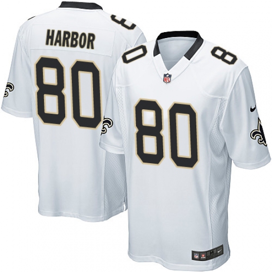 Men's Nike New Orleans Saints 80 Clay Harbor Game White NFL Jersey
