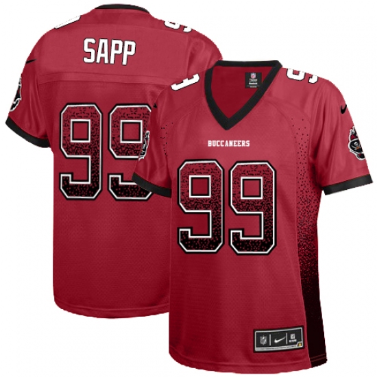 Women's Nike Tampa Bay Buccaneers 99 Warren Sapp Elite Red Drift Fashion NFL Jersey
