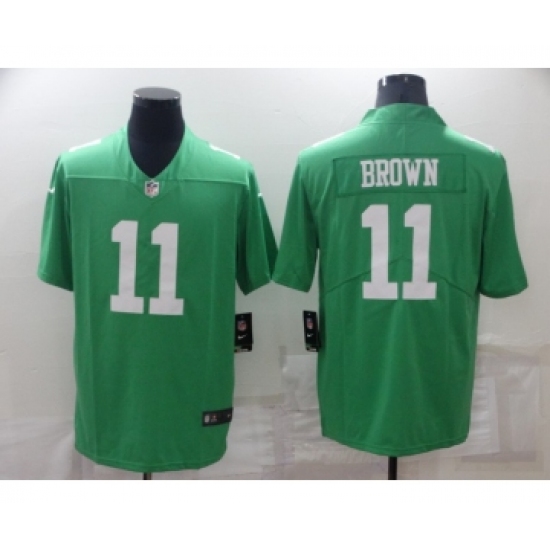 Men's Philadelphia Eagles 11 A. J. Brown Green Vapor Untouchable Limited Stitched Jersey
