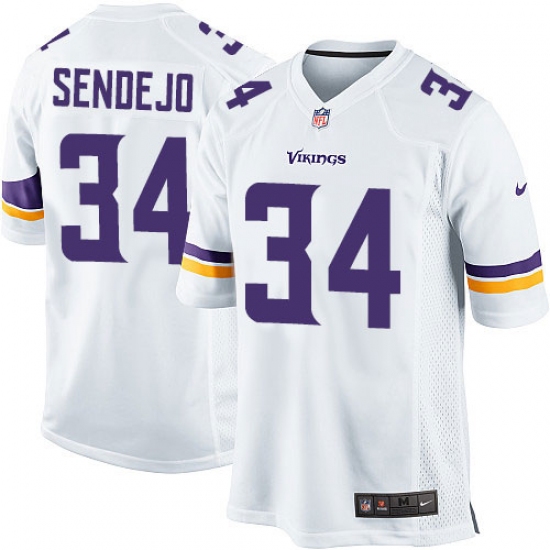 Men's Nike Minnesota Vikings 34 Andrew Sendejo Game White NFL Jersey