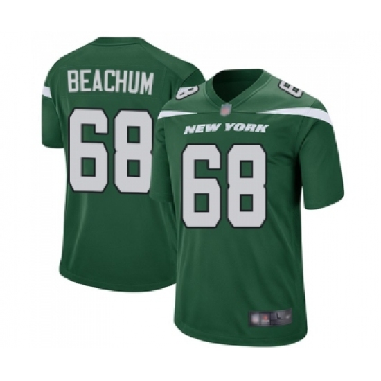 Men's New York Jets 68 Kelvin Beachum Game Green Team Color Football Jersey