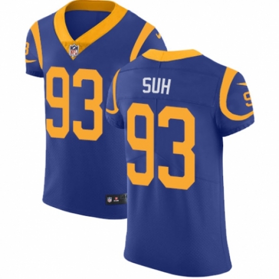 Men's Nike Los Angeles Rams 93 Ndamukong Suh Royal Blue Alternate Vapor Untouchable Elite Player NFL Jersey