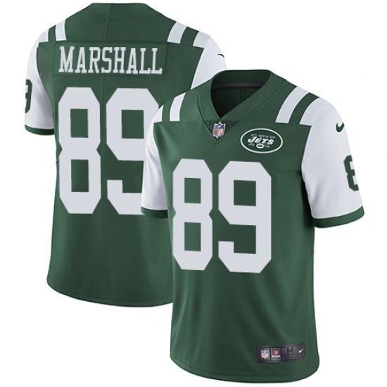 Men's Nike New York Jets 89 Jalin Marshall Green Team Color Vapor Untouchable Limited Player NFL Jersey