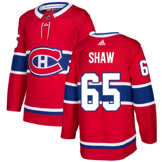 Youth Adidas Montreal Canadiens 65 Andrew Shaw Authentic Red Home NHL Jersey