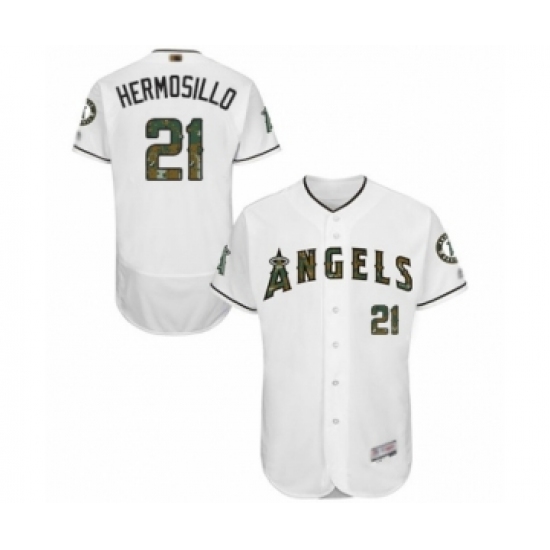 Men's Los Angeles Angels of Anaheim 21 Michael Hermosillo Authentic White 2016 Memorial Day Fashion Flex Base Baseball Player Jersey