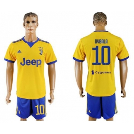 Juventus 10 Dybala Yellow Soccer Club Jersey