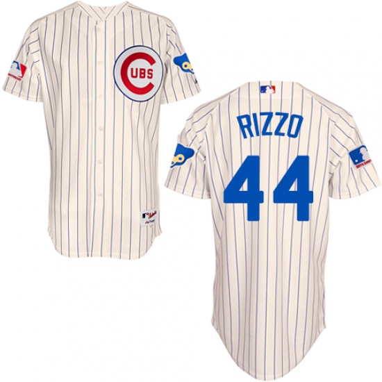 Men's Majestic Chicago Cubs 44 Anthony Rizzo Authentic Cream 1969 Turn Back The Clock MLB Jersey