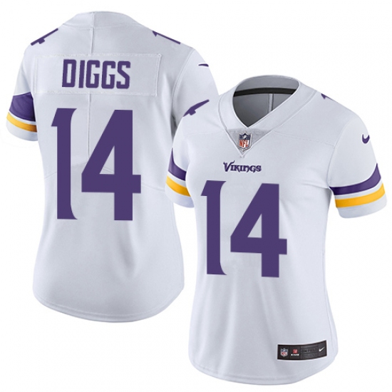 Women's Nike Minnesota Vikings 14 Stefon Diggs White Vapor Untouchable Limited Player NFL Jersey