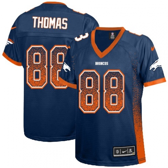 Women's Nike Denver Broncos 88 Demaryius Thomas Elite Navy Blue Drift Fashion NFL Jersey
