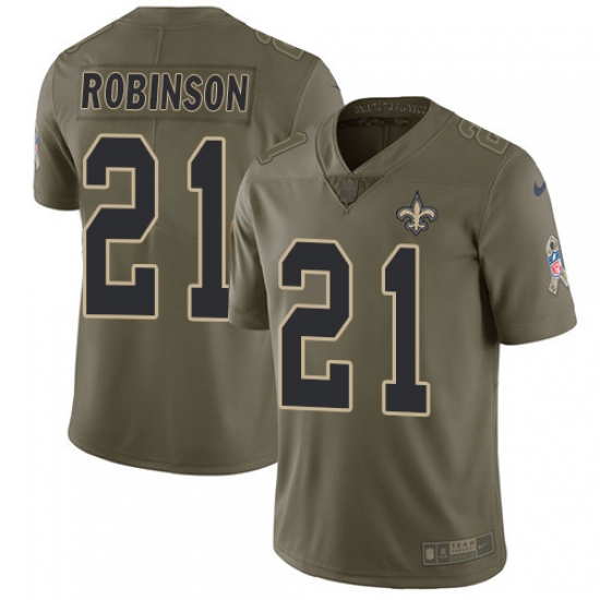 Men's Nike New Orleans Saints 21 Patrick Robinson Limited Olive 2017 Salute to Service NFL Jersey