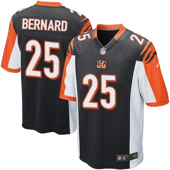Men's Nike Cincinnati Bengals 25 Giovani Bernard Game Black Team Color NFL Jersey