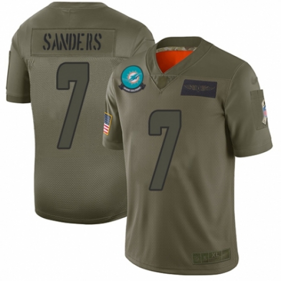 Men's Miami Dolphins 7 Jason Sanders Limited Camo 2019 Salute to Service Football Jersey