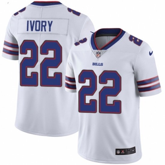 Men's Nike Buffalo Bills 22 Chris Ivory White Vapor Untouchable Limited Player NFL Jersey