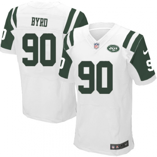 Men's Nike New York Jets 90 Dennis Byrd Elite White NFL Jersey