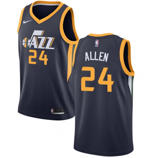Men's Nike Utah Jazz 24 Grayson Allen Swingman Navy Blue NBA Jersey - Icon Edition