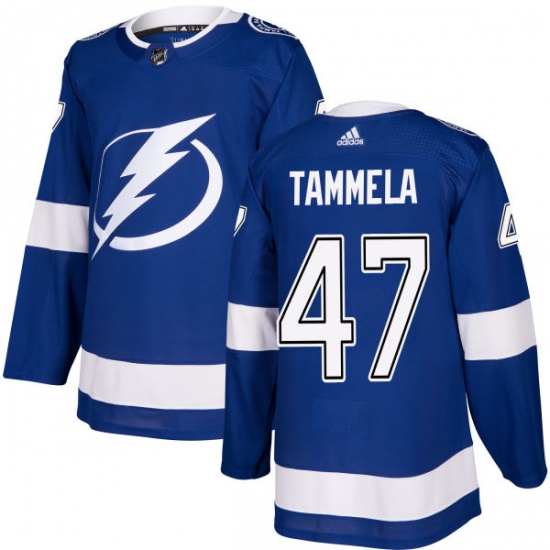 Men's Adidas Tampa Bay Lightning 47 Jonne Tammela Authentic Royal Blue Home NHL Jersey