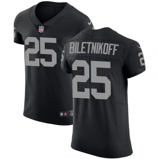 Men's Nike Oakland Raiders 25 Fred Biletnikoff Black Team Color Vapor Untouchable Elite Player NFL Jersey