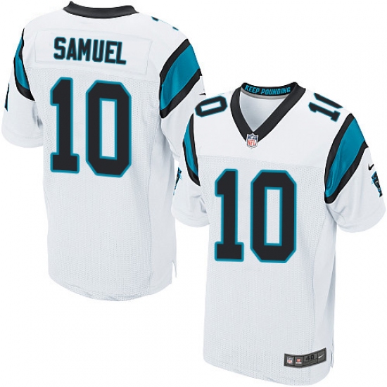 Men's Nike Carolina Panthers 10 Curtis Samuel Elite White NFL Jersey