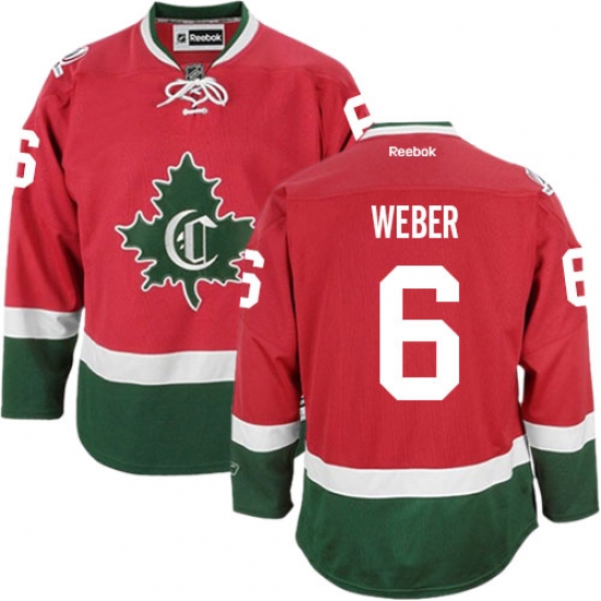 Men's Reebok Montreal Canadiens 6 Shea Weber Authentic Red New CD NHL Jersey